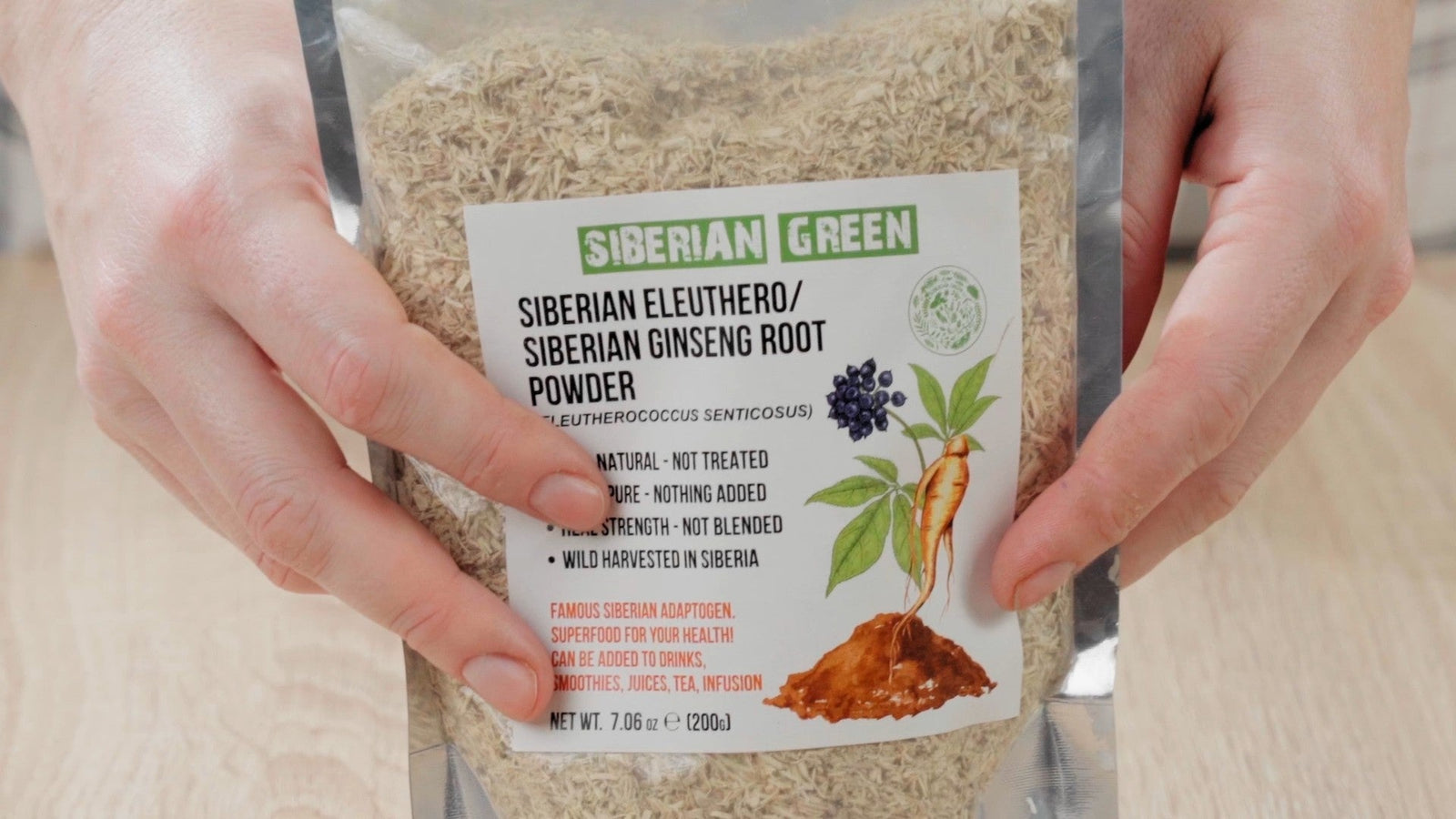 Organic Siberian ginseng (eleuthero root)
