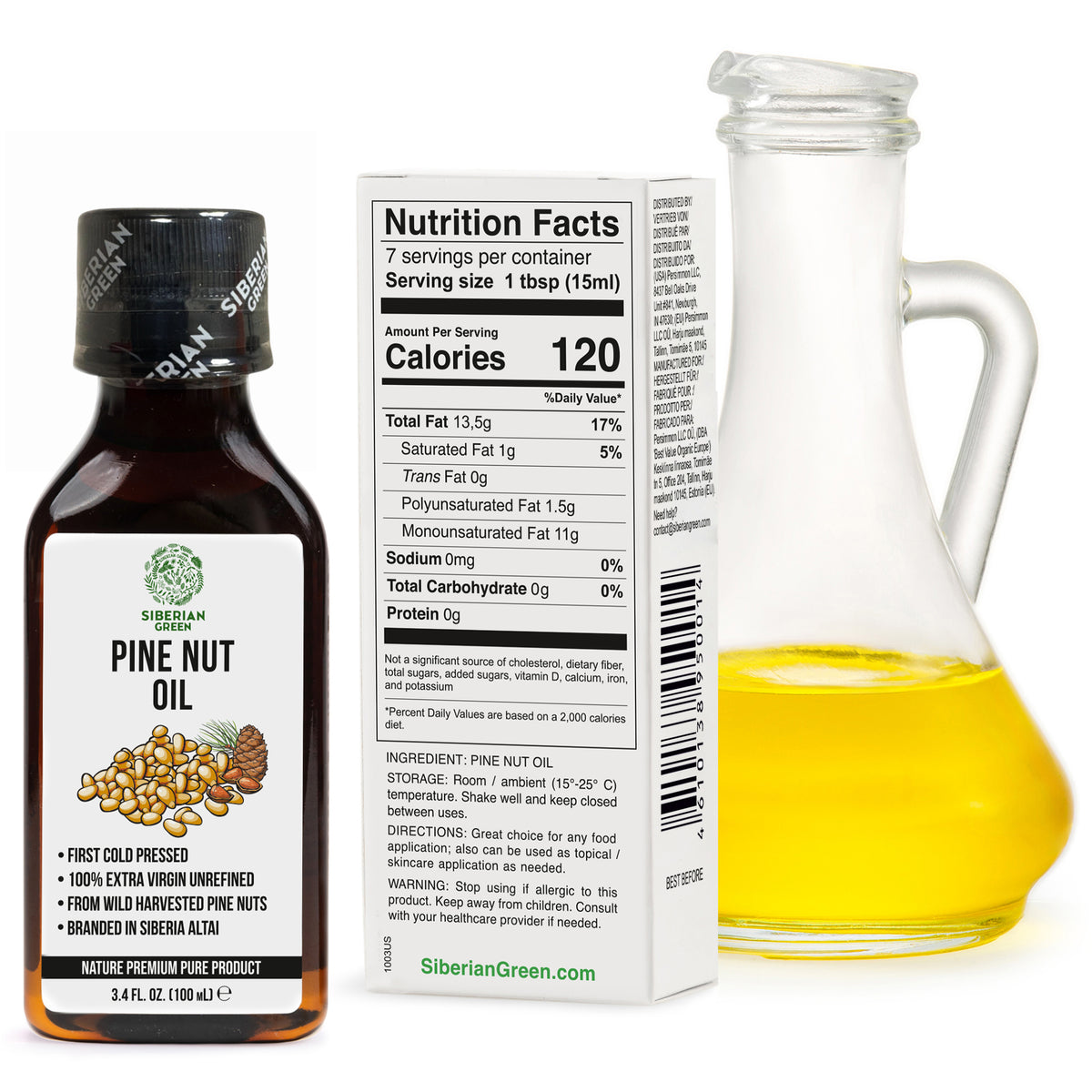Extra Virgin Siberian Pine Nut Oil – 100% Pure & Cold Pressed