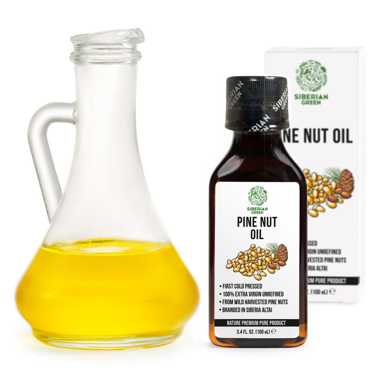 Extra Virgin Siberian Pine Nut Oil – 100% Pure & Cold Pressed