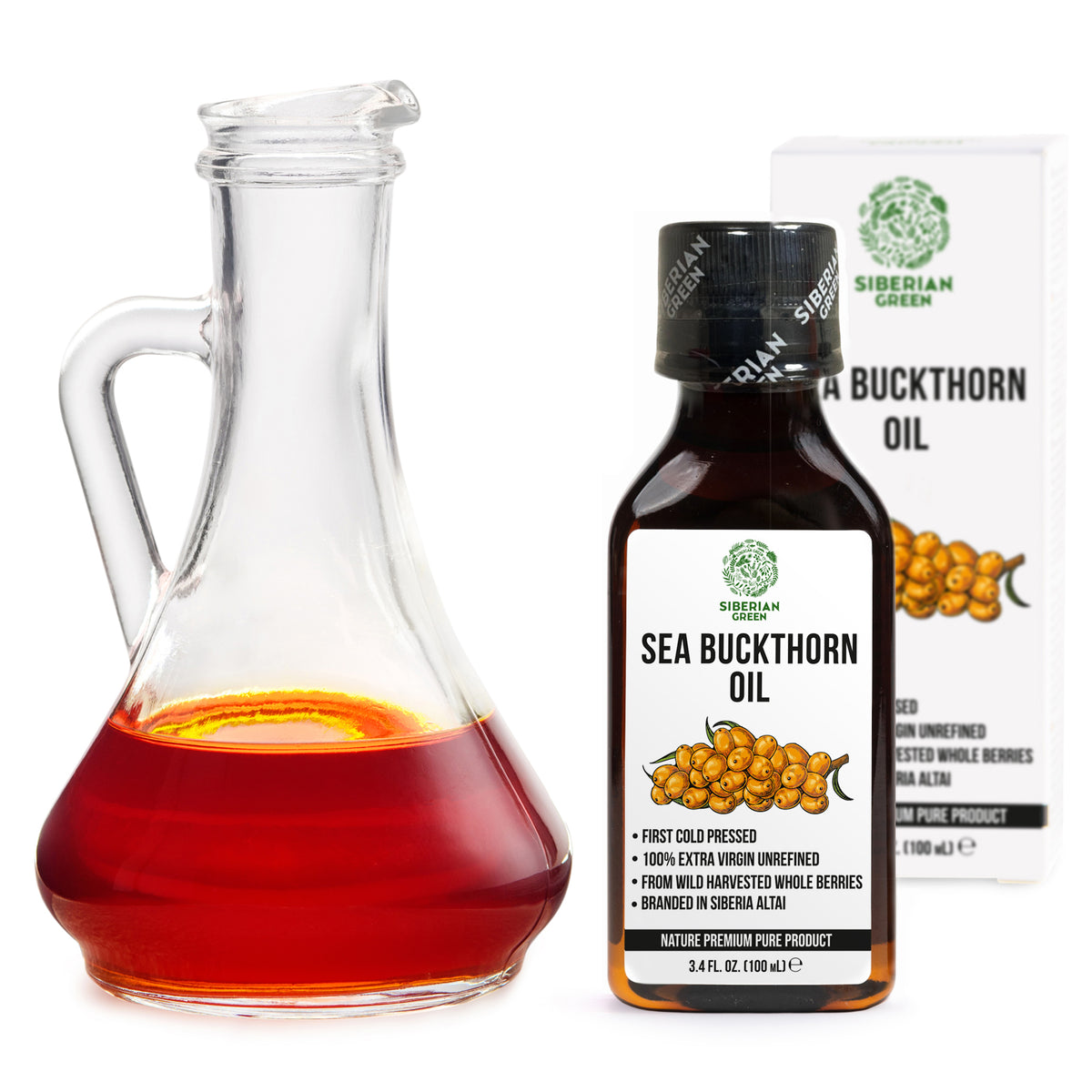 Siberian Sea Buckthorn Oil | 100% Extra Virgin Cold Pressed | 100ml