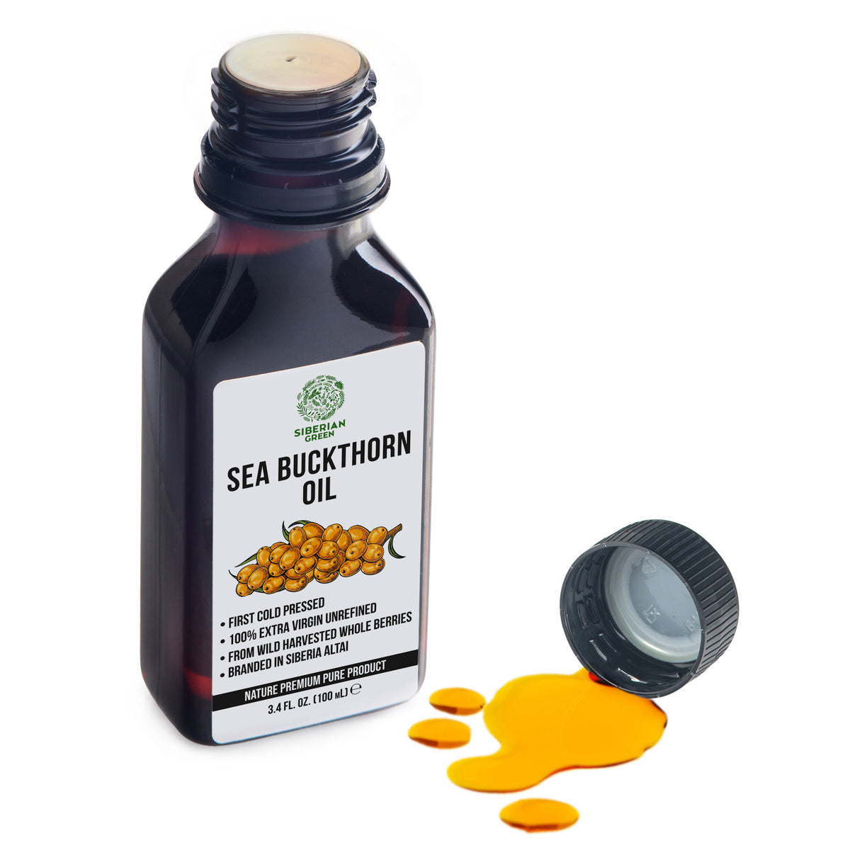 Siberian Sea Buckthorn Oil | 100% Extra Virgin Cold Pressed | 100ml