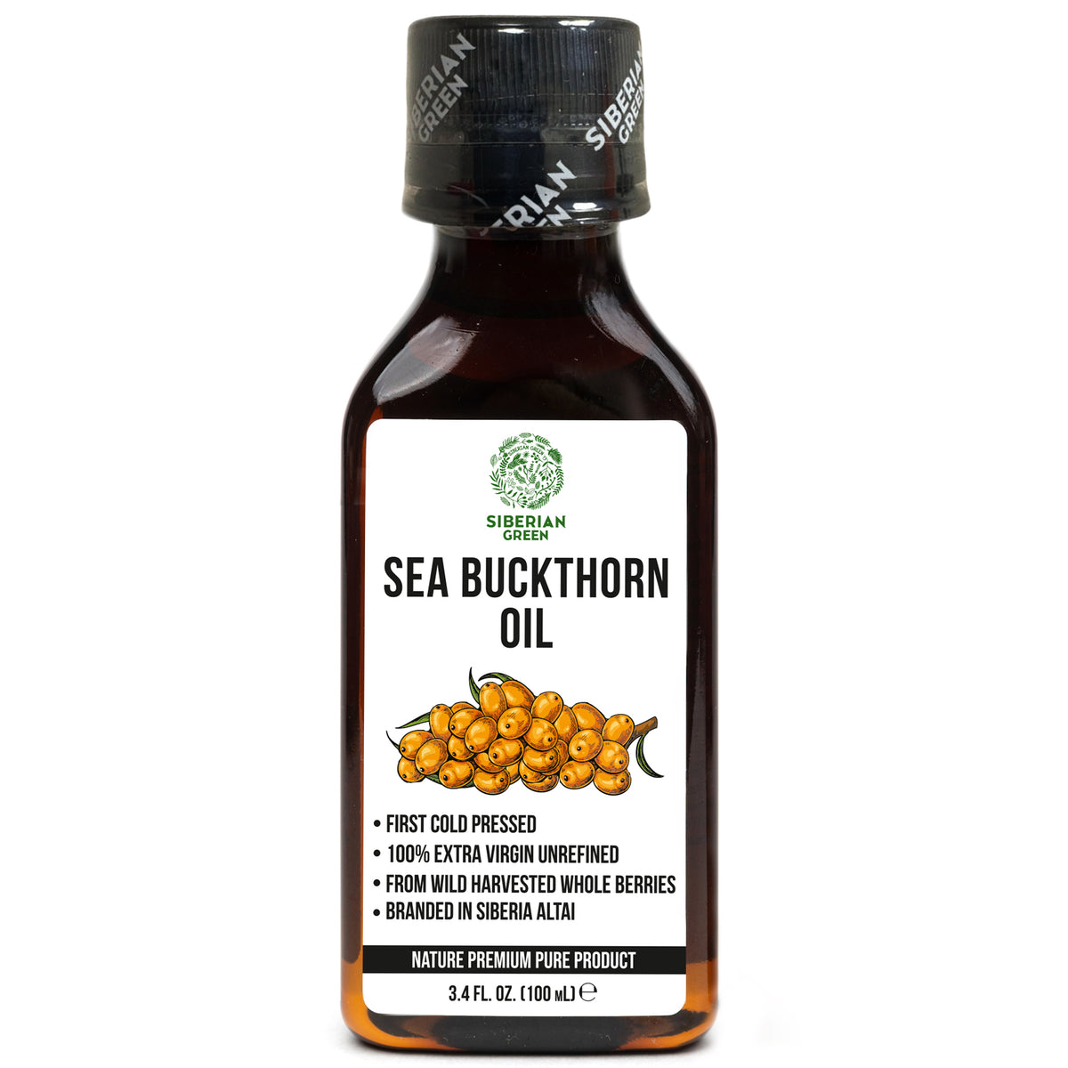 Siberian Sea Buckthorn Oil | 100% Extra Virgin Cold Pressed | 100ml