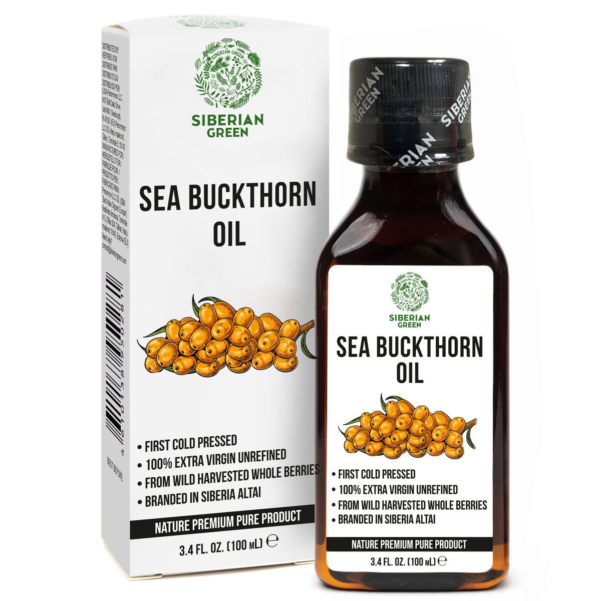 Siberian Sea Buckthorn Oil | 100% Extra Virgin Cold Pressed | 100ml