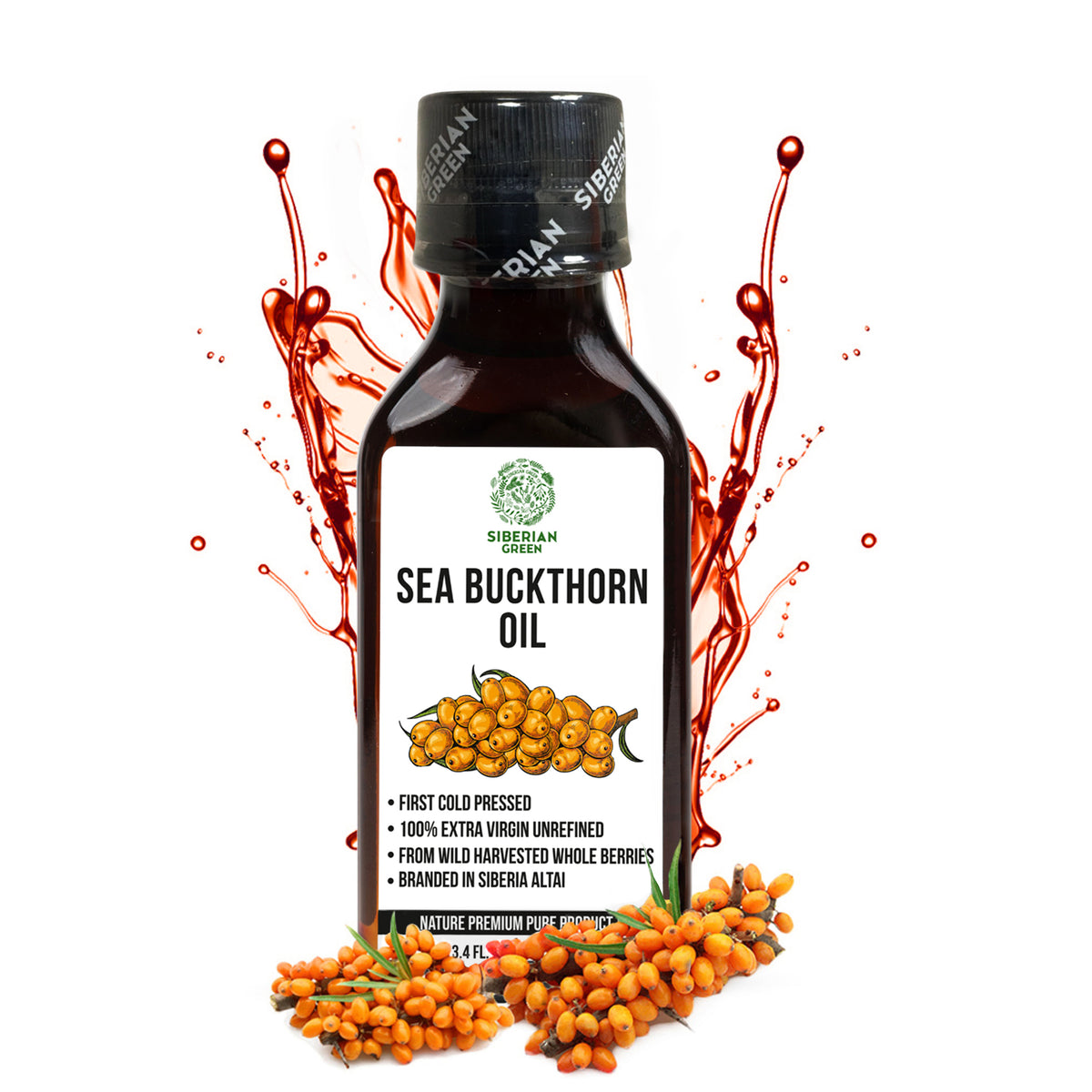 Siberian Sea Buckthorn Oil | 100% Extra Virgin Cold Pressed | 100ml