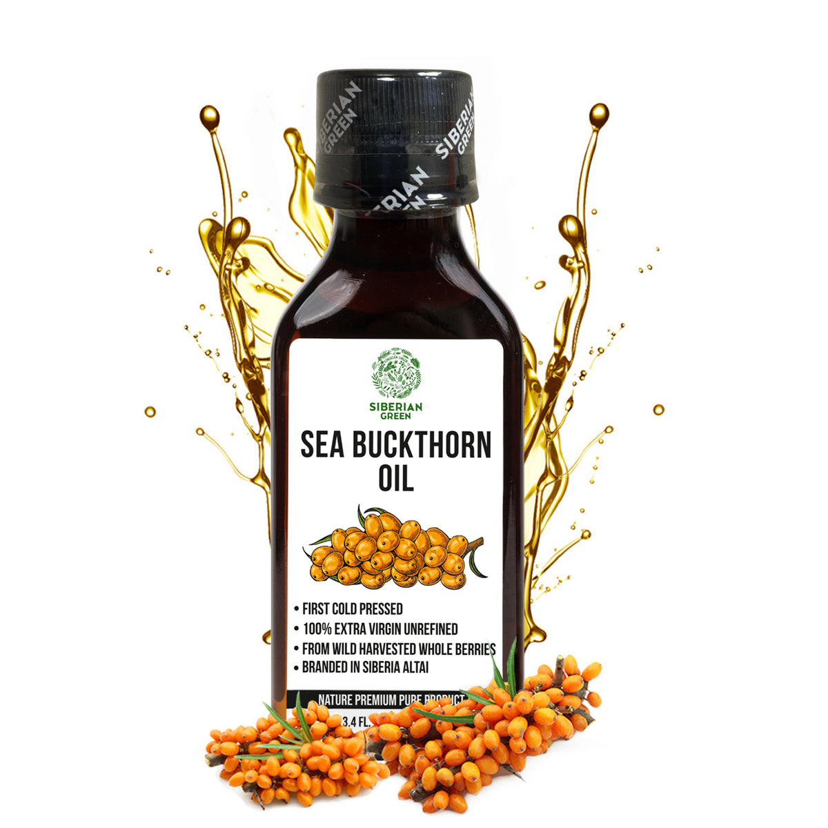 Siberian Sea Buckthorn Oil | 100% Extra Virgin Cold Pressed | 100ml