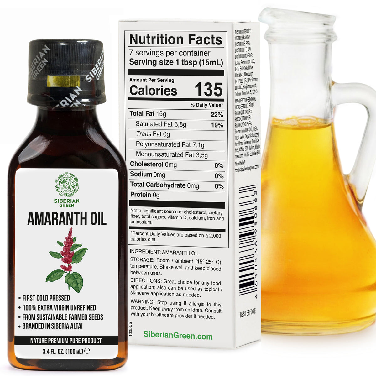 Amaranth Seed Oil 100 ml - Extra Virgin, Cold-Pressed, Premium Quality