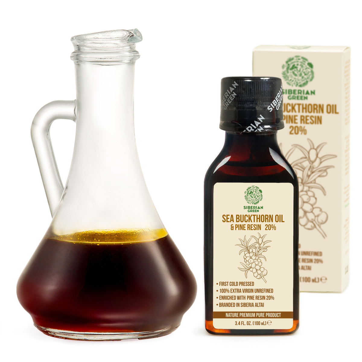 Siberian Sea Buckthorn Oil with Pure Cedar Resin - 100ml