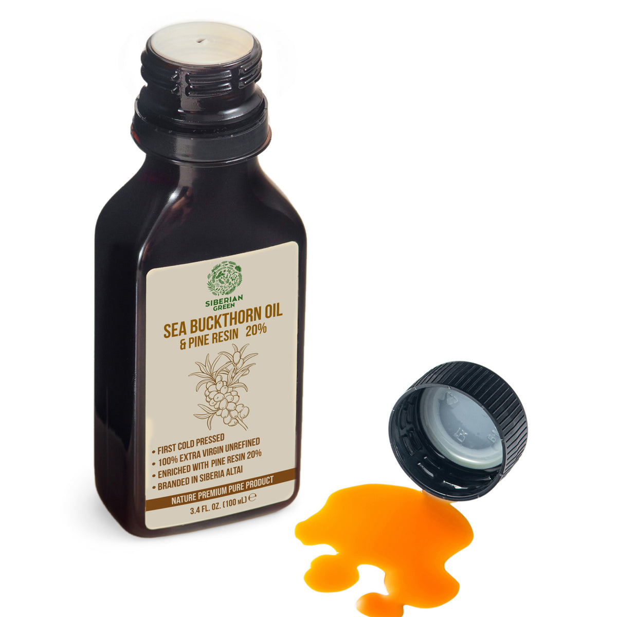 Siberian Sea Buckthorn Oil with Pure Cedar Resin - 100ml