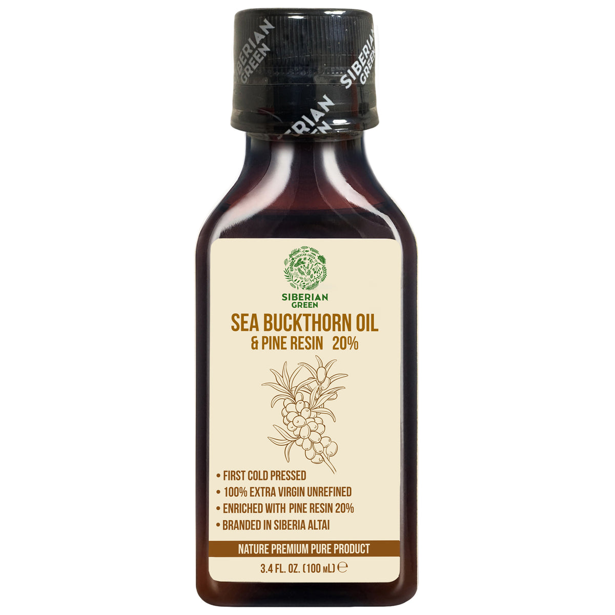 Siberian Sea Buckthorn Oil with Pure Cedar Resin - 100ml