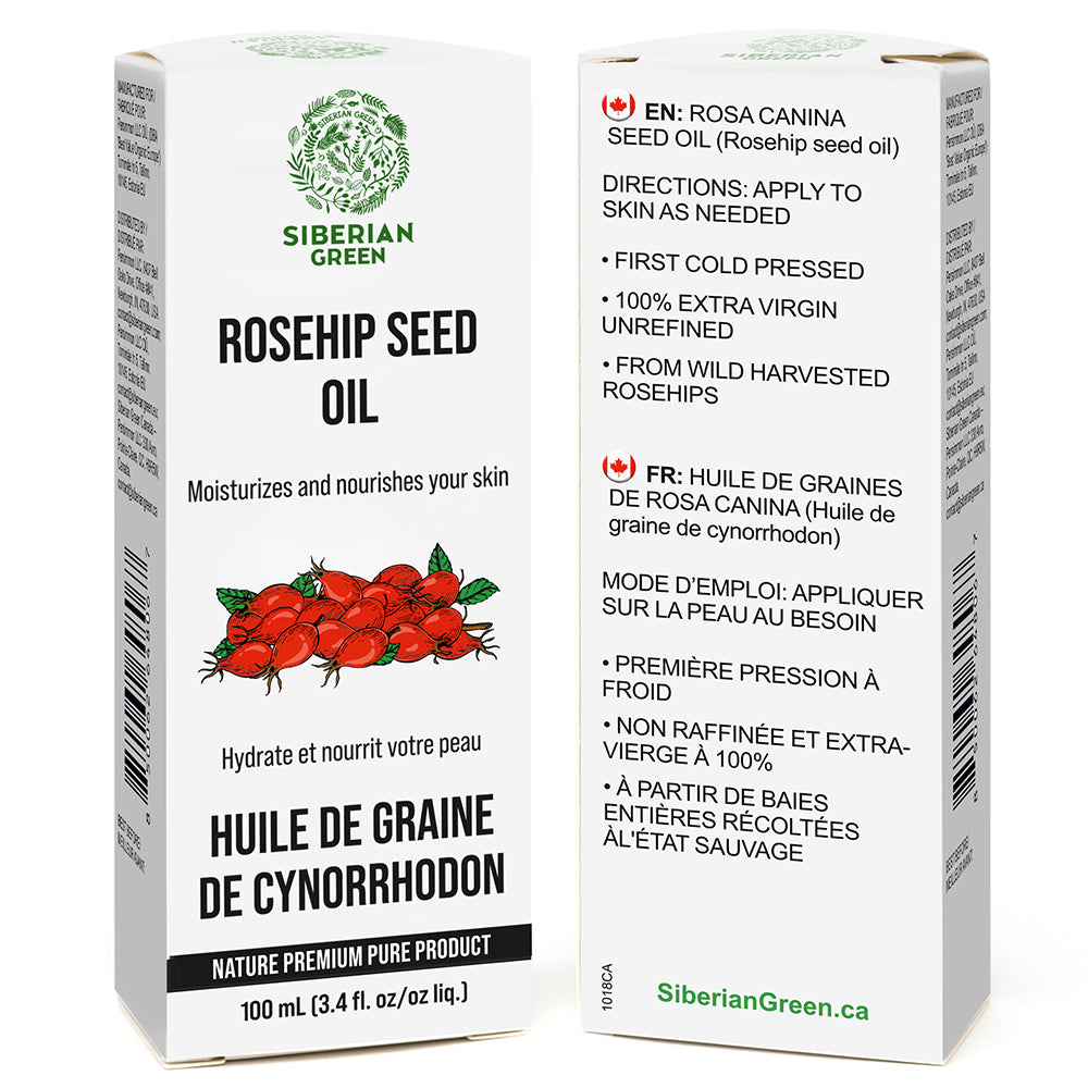 Siberian Green Wild Harvested Rosehip Seed Oil 100ml | Extra Virgin 100% Natural Skin and Wellness