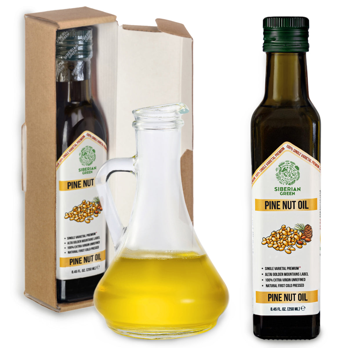 Organic Pine Nut Oil – Cold Pressed 250ml Single Varietal Premium