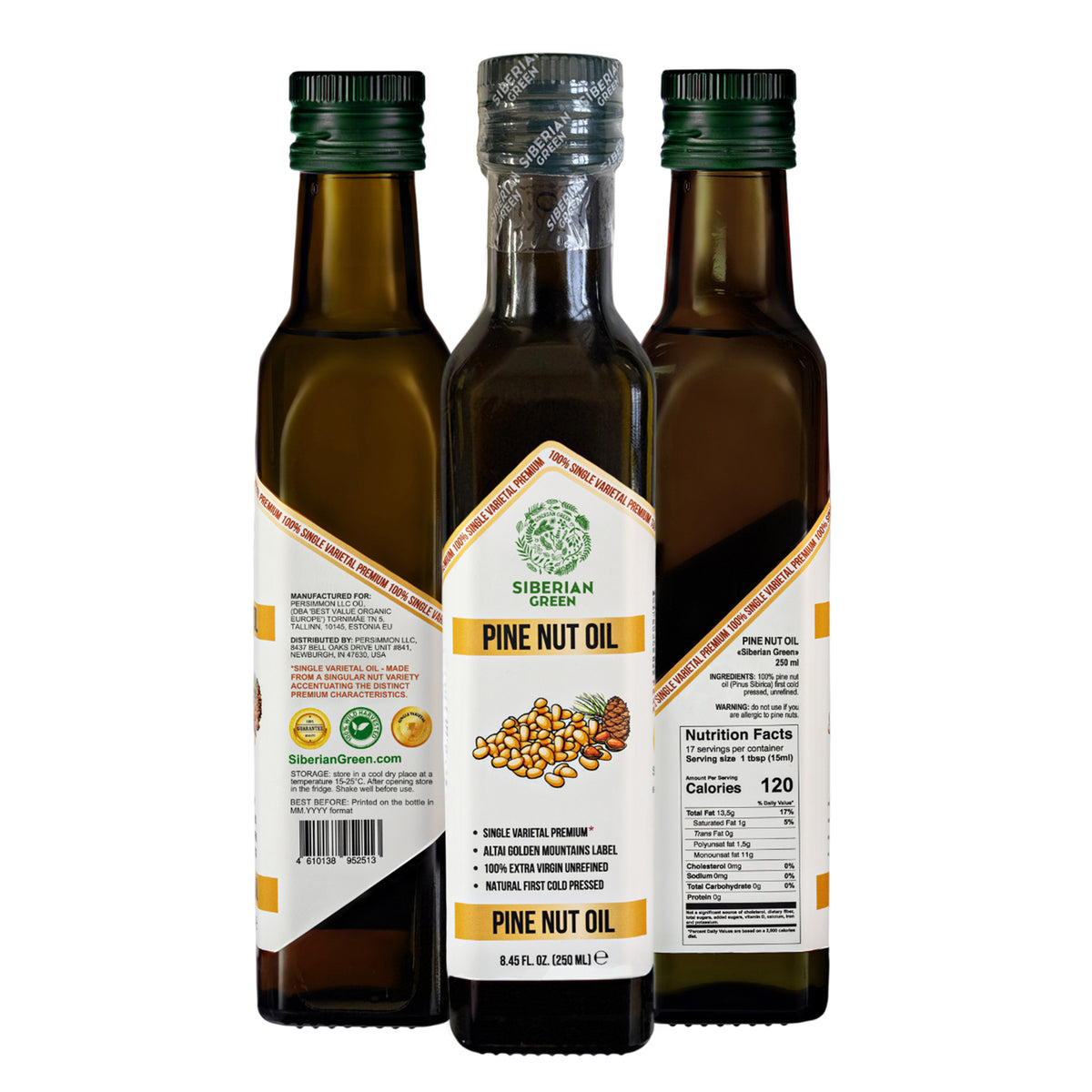 Organic Pine Nut Oil – Cold Pressed 250ml Single Varietal Premium