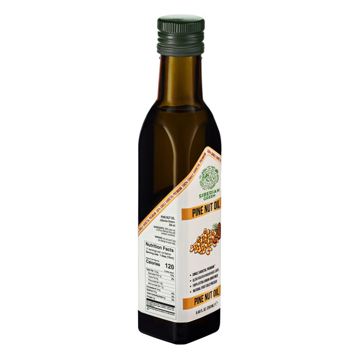 Organic Pine Nut Oil – Cold Pressed 250ml Single Varietal Premium