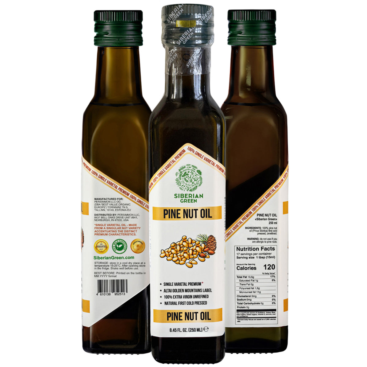 Organic Pine Nut Oil – Cold Pressed 250ml Single Varietal Premium