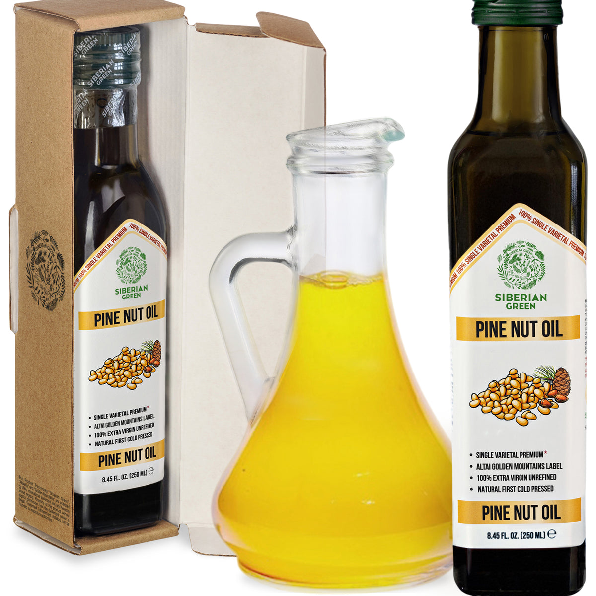 Organic Pine Nut Oil – Cold Pressed 250ml Single Varietal Premium