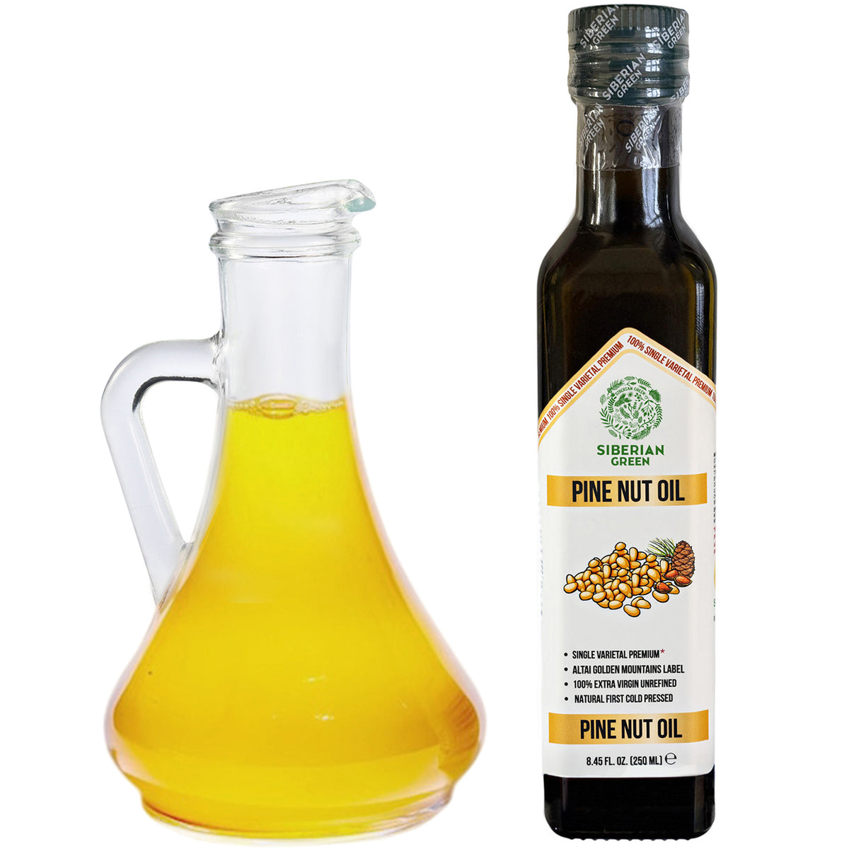 Organic Pine Nut Oil – Cold Pressed 250ml Single Varietal Premium