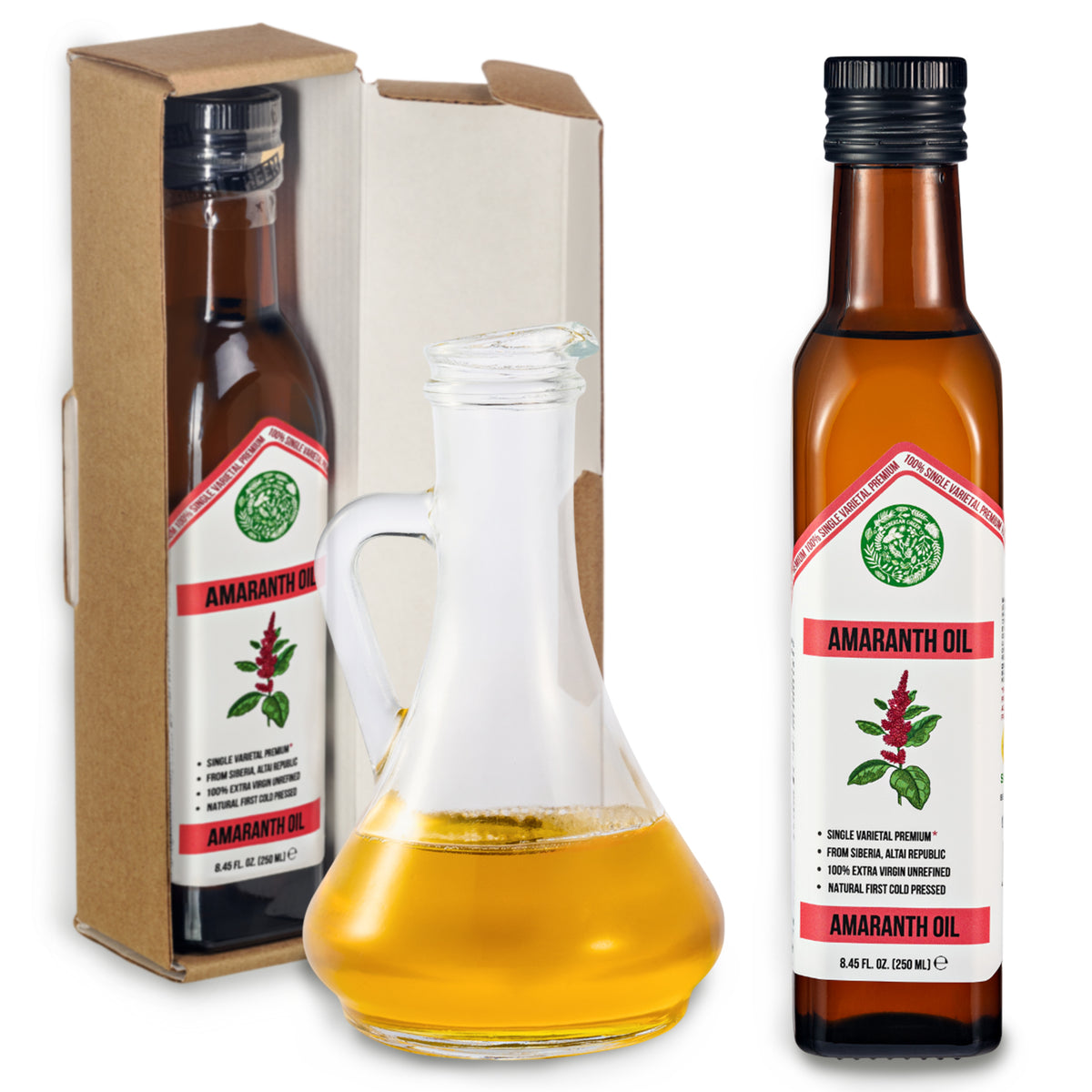 Siberian Green Amaranth Oil– 250ml Premium Cold-Pressed Glass Bottle