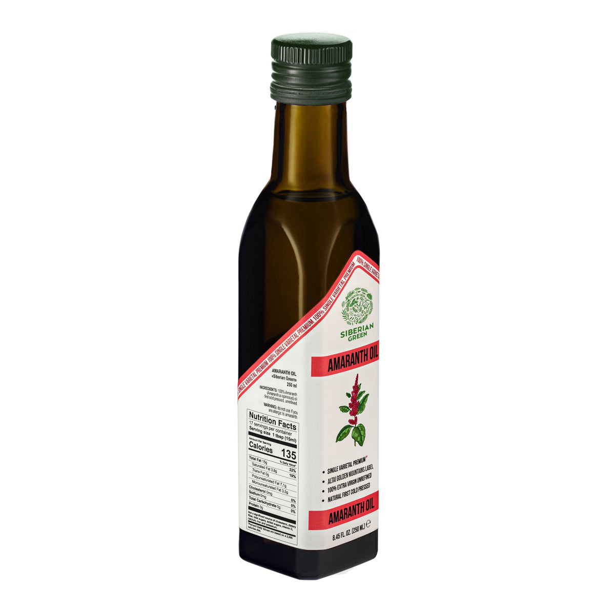Siberian Green Amaranth Oil– 250ml Premium Cold-Pressed Glass Bottle