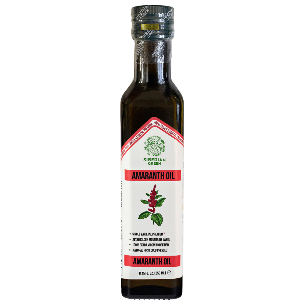 Siberian Green Amaranth Oil– 250ml Premium Cold-Pressed Glass Bottle
