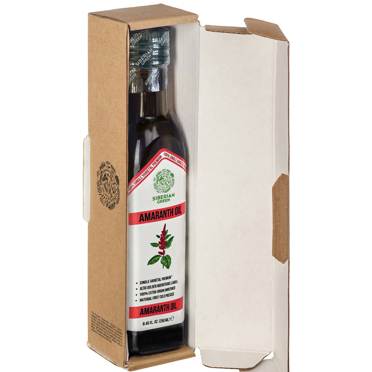 Siberian Green Amaranth Oil– 250ml Premium Cold-Pressed Glass Bottle