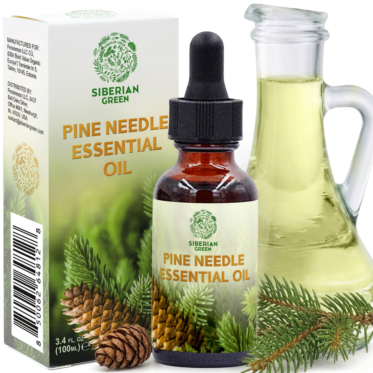 Siberian Pine Needle Essential Oil 30 ml 1.0 fl oz – Pure Therapeutic Grade Aromatherapy Oil for Diffuser, Sauna, Massage and Home Fragrance