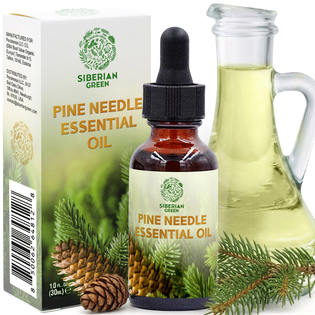 Siberian Pine Needle Essential Oil 30 ml 1.0 fl oz – Pure Therapeutic Grade Aromatherapy Oil for Diffuser, Sauna, Massage and Home Fragrance