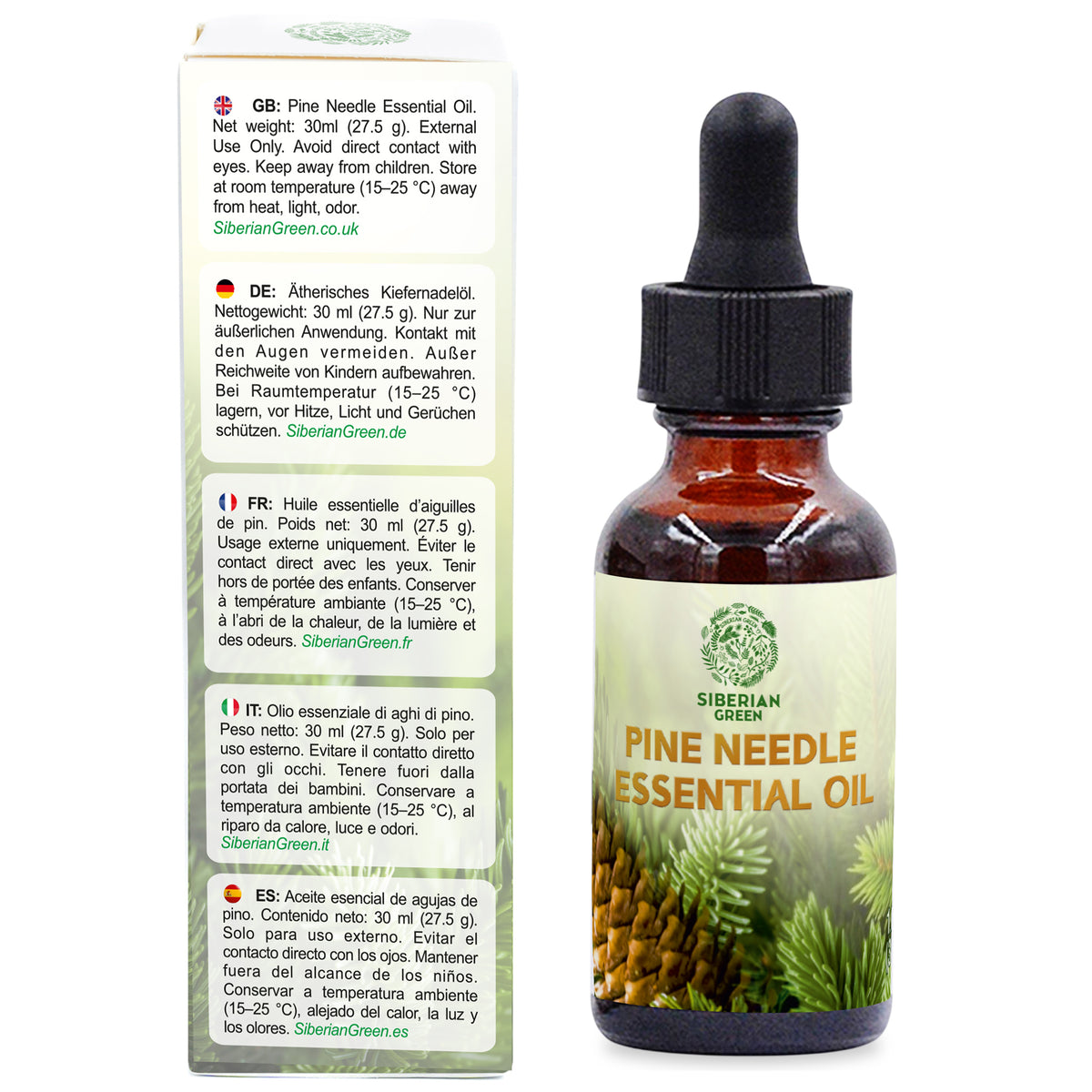 Siberian Pine Needle Essential Oil 30 ml 1.0 fl oz – Pure Therapeutic Grade Aromatherapy Oil for Diffuser, Sauna, Massage and Home Fragrance