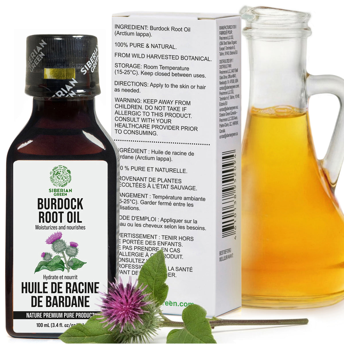 Aceite de bardana siberiana Evalar 100 ml 3,4 fl. oz Puro natural 100 % prémium Cuidado del cabello, la piel y el cuerpo