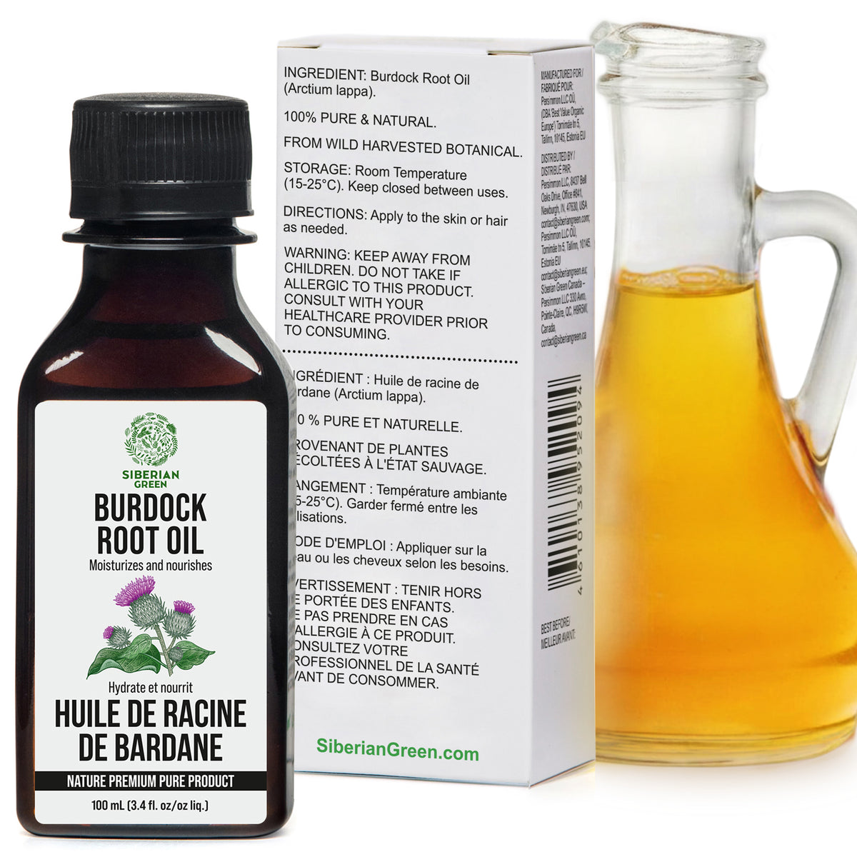 Siberian Burdock Root Oil 100ml - Pure & Natural Care for Hair, Skin & Body