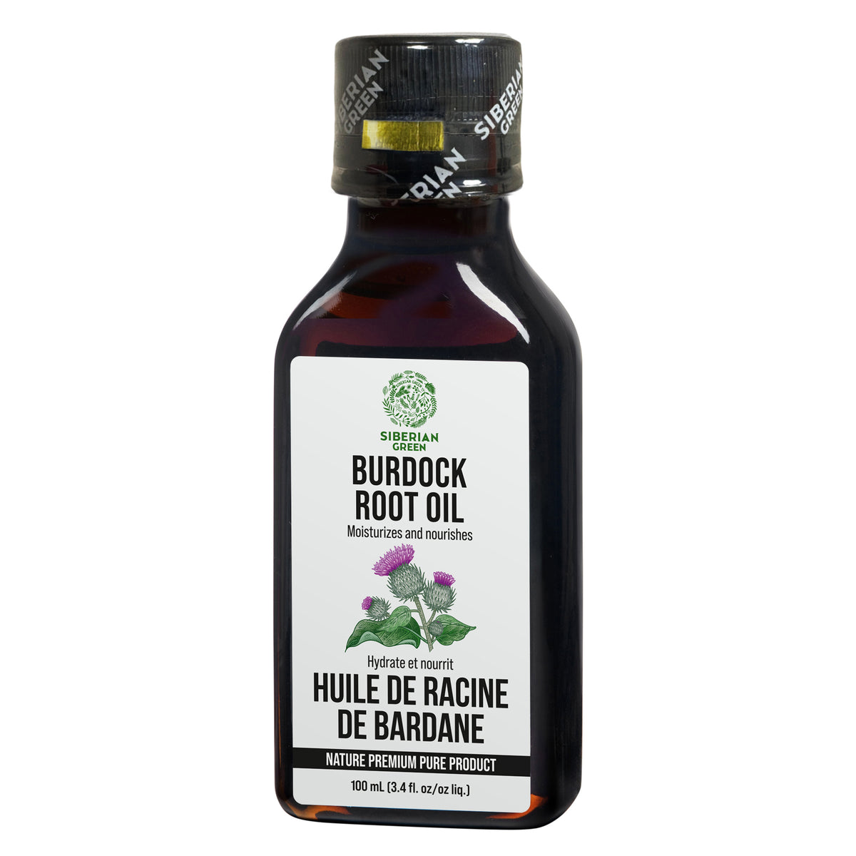 Aceite de bardana siberiana Evalar 100 ml 3,4 fl. oz Puro natural 100 % prémium Cuidado del cabello, la piel y el cuerpo