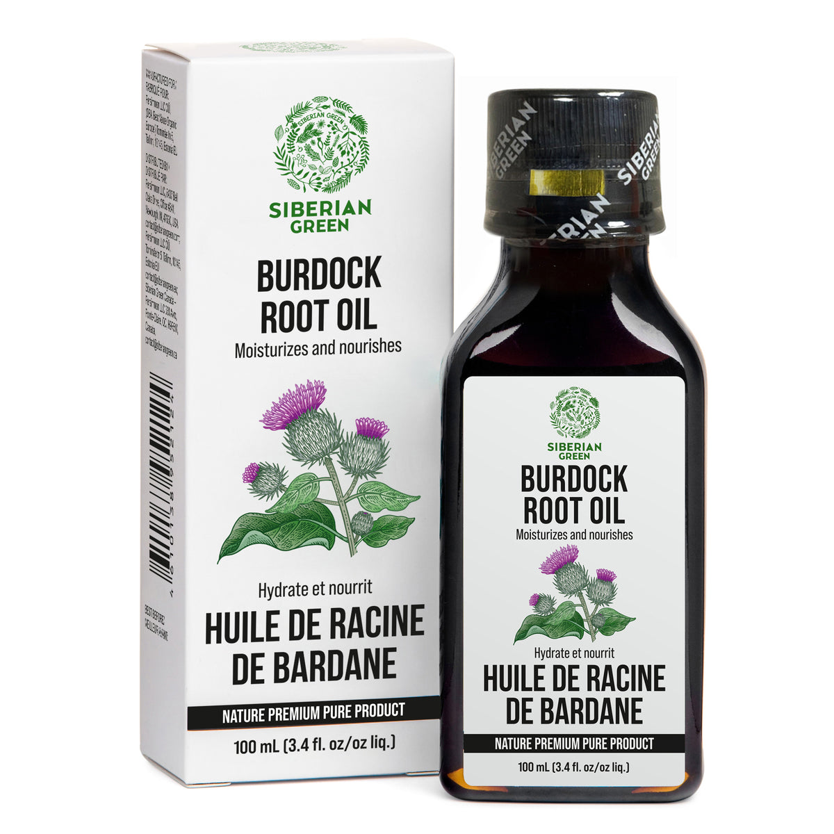 Aceite de bardana siberiana Evalar 100 ml 3,4 fl. oz Puro natural 100 % prémium Cuidado del cabello, la piel y el cuerpo