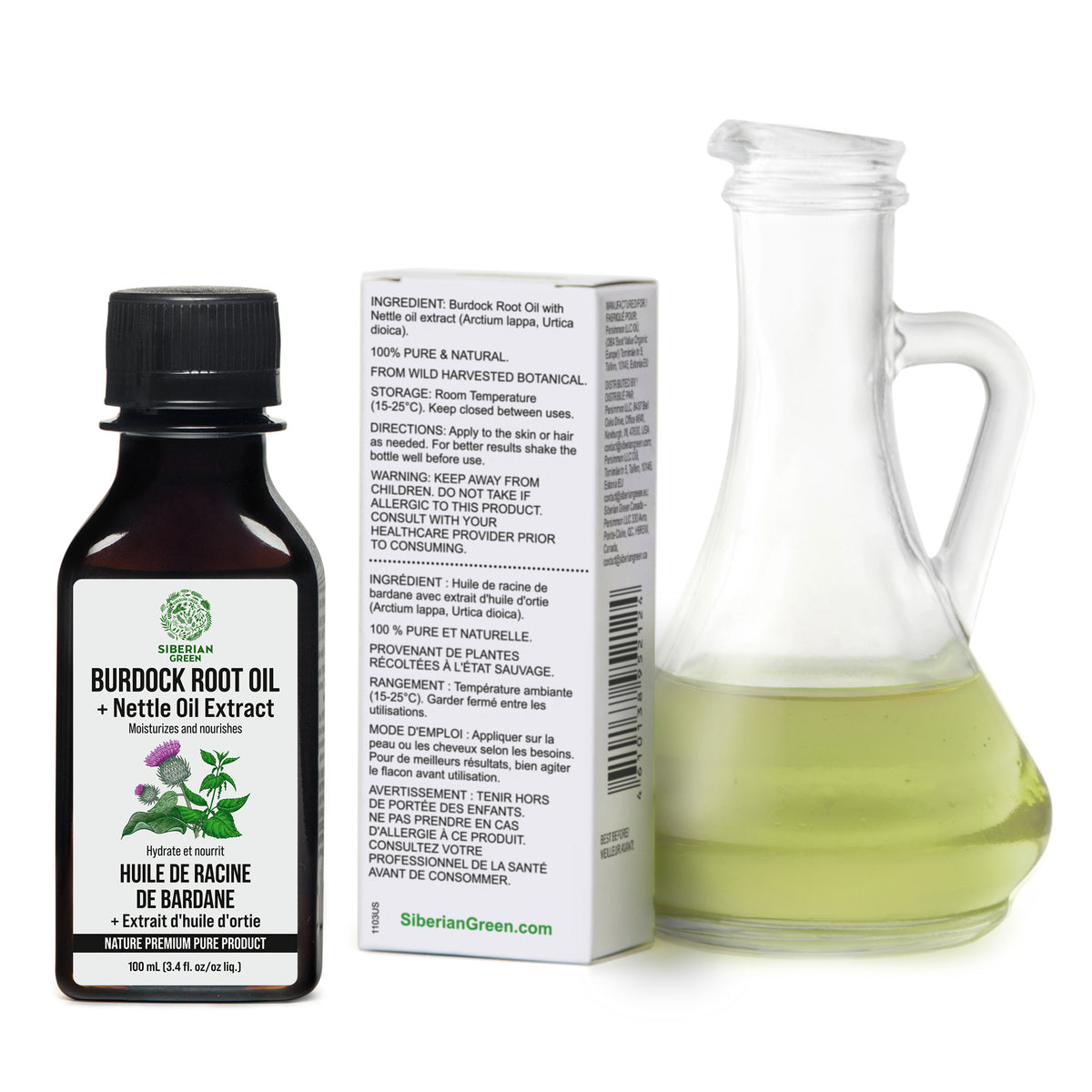 Siberian Burdock Root Oil with Nettle Oil Extract - 100ml | Natural Hair & Scalp Treatment