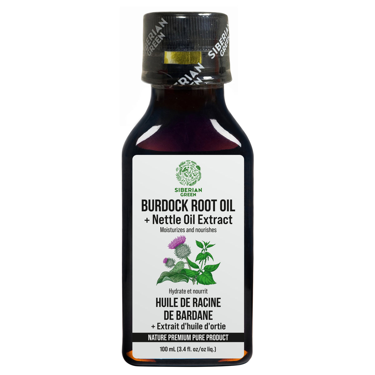 Siberian Burdock Root Oil with Nettle Oil Extract - 100ml | Natural Hair & Scalp Treatment