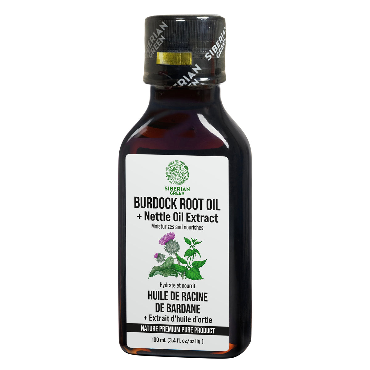 Siberian Burdock Root Oil with Nettle Oil Extract - 100ml | Natural Hair & Scalp Treatment