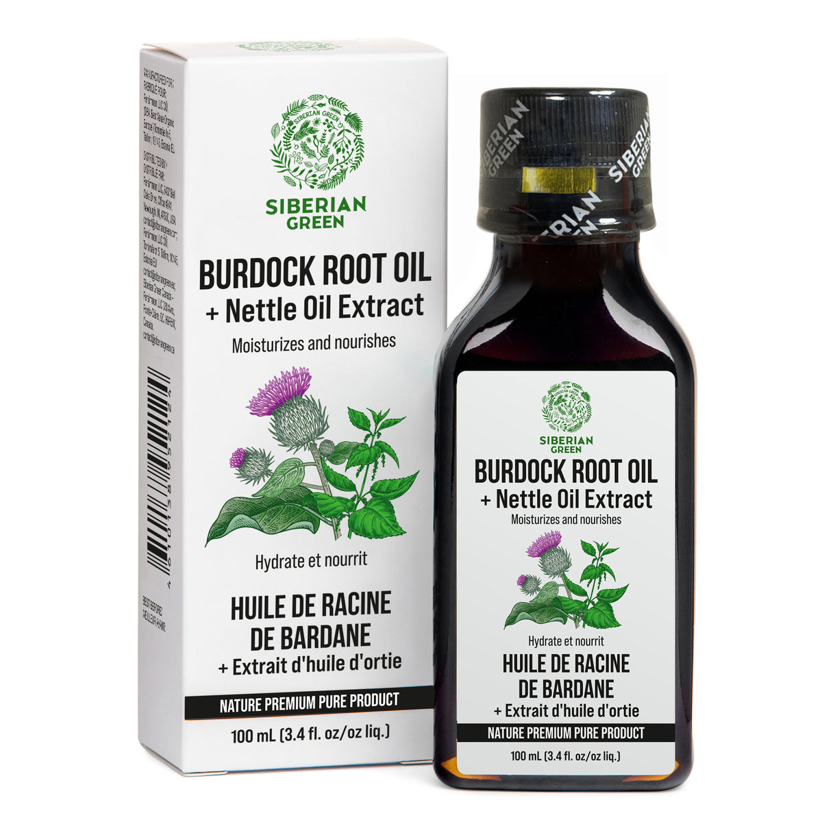 Siberian Burdock Root Oil with Nettle Oil Extract - 100ml | Natural Hair & Scalp Treatment
