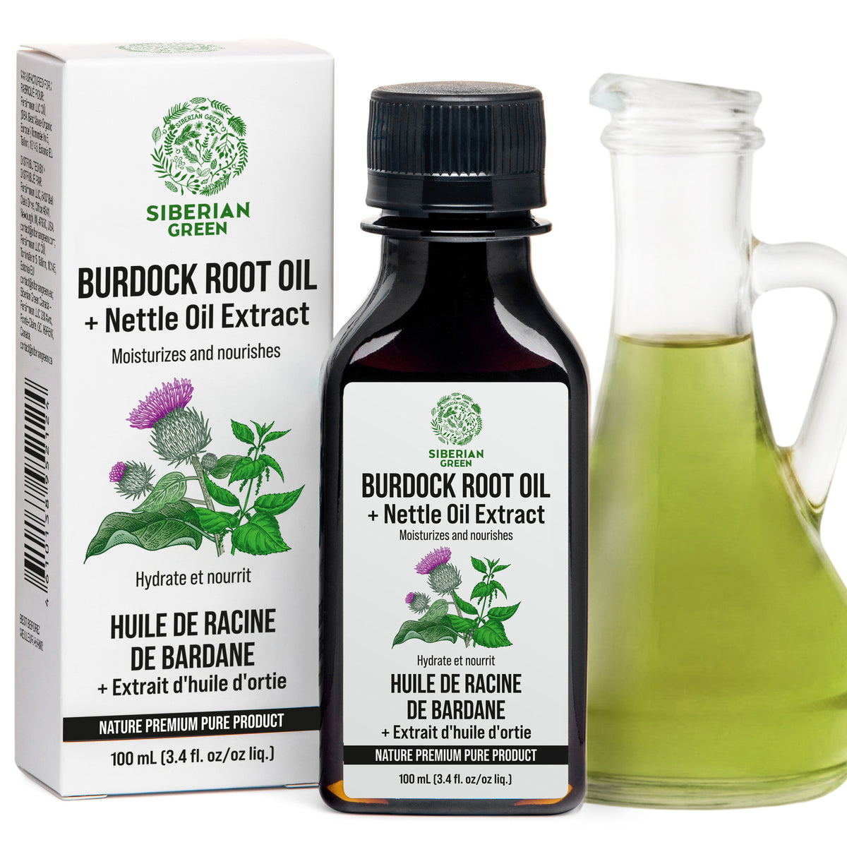 Siberian Burdock Root Oil with Nettle Oil Extract - 100ml | Natural Hair & Scalp Treatment