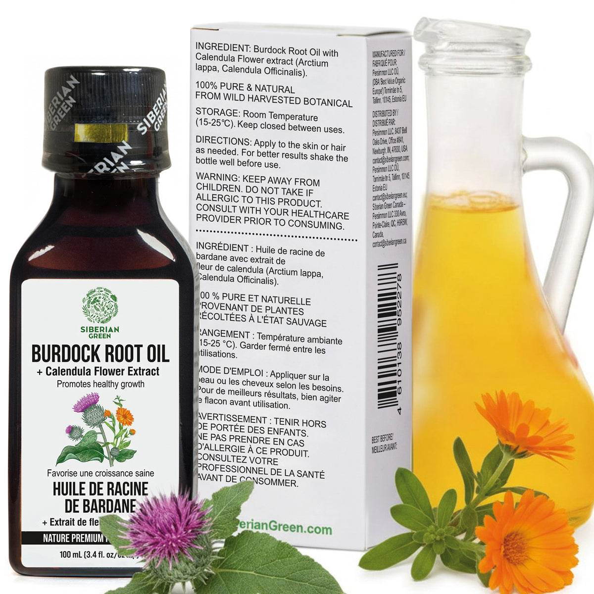 Burdock Oil With Calendula Flowers Extract For Healthier, Fuller Hair