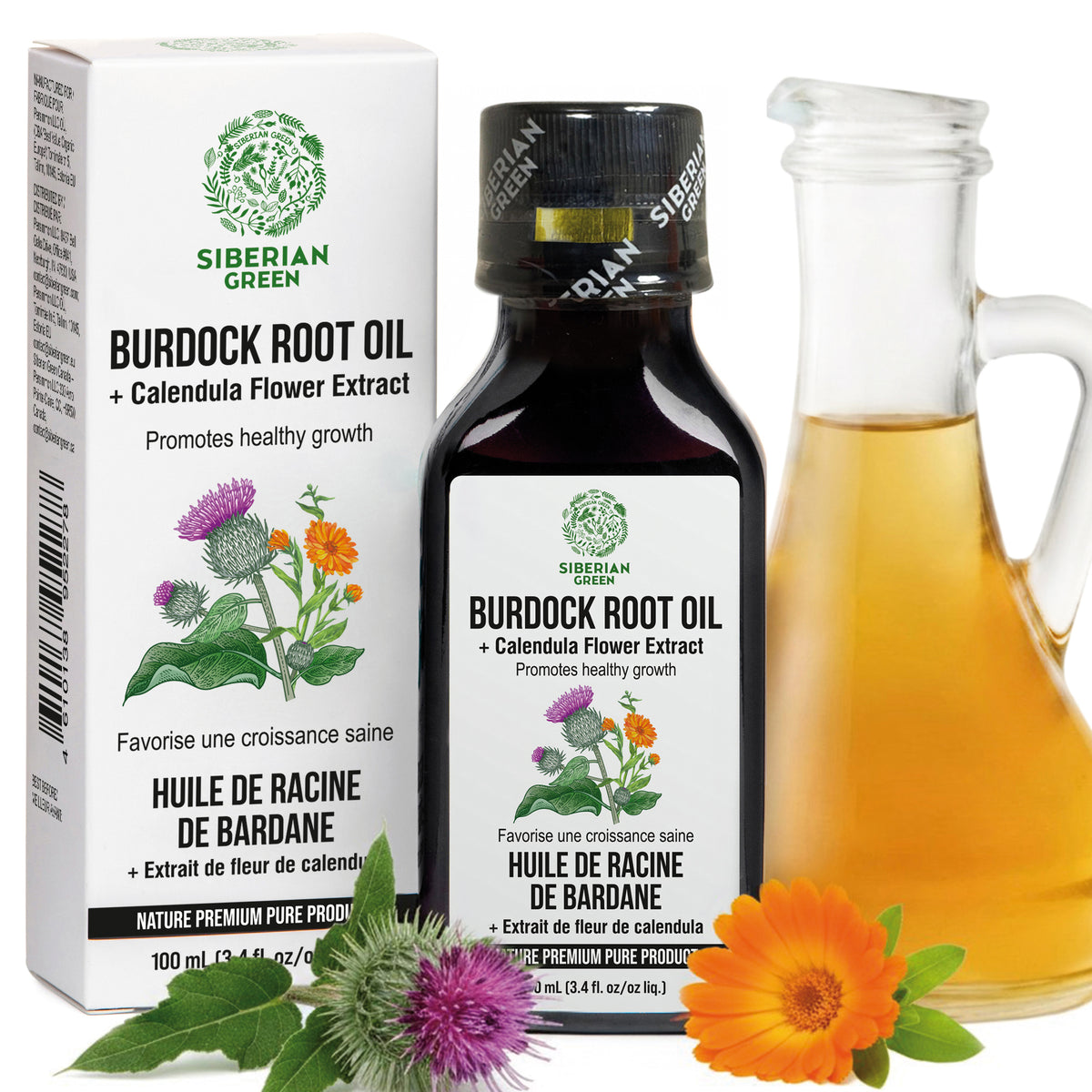 Burdock Oil With Calendula Flowers Extract For Healthier, Fuller Hair