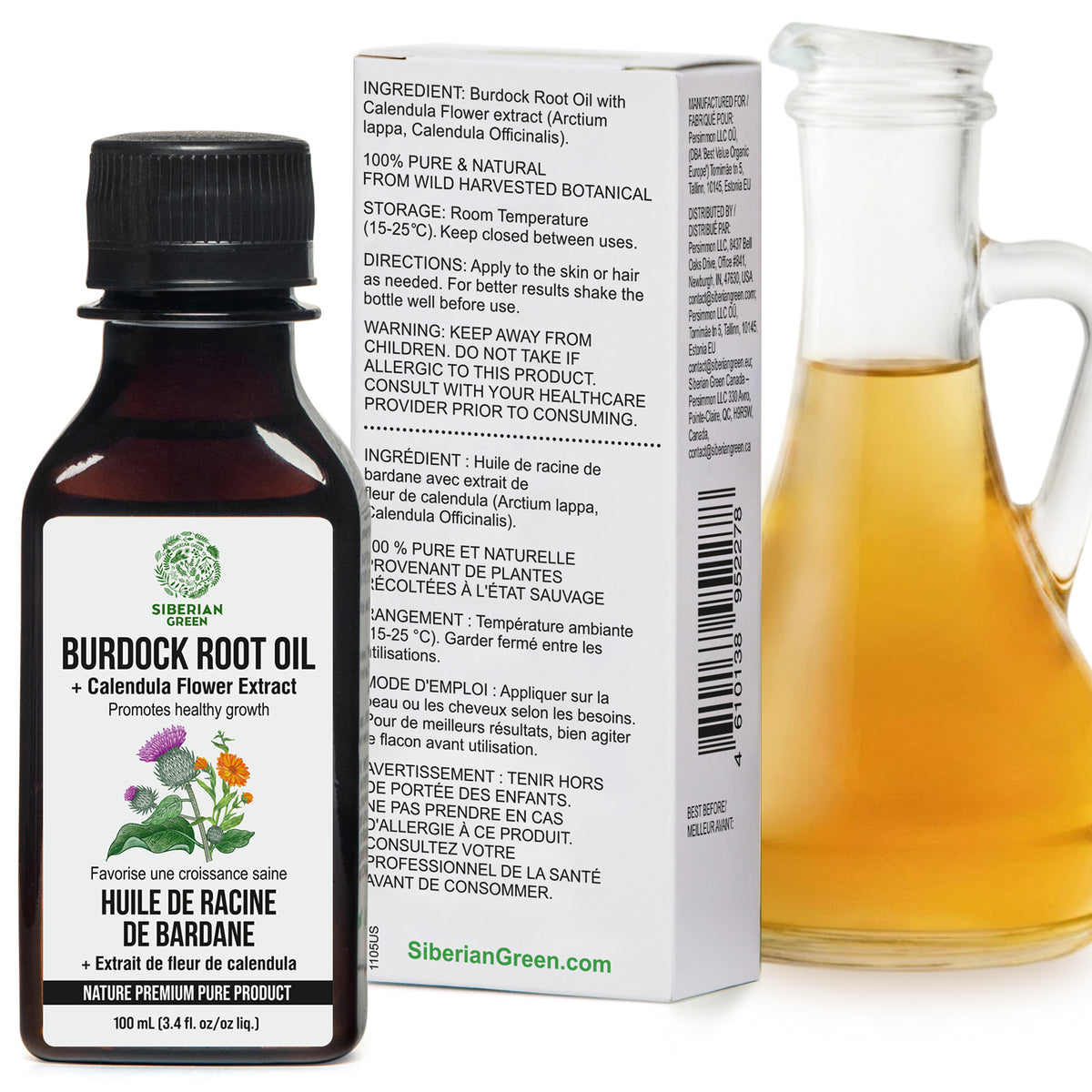 Burdock Oil With Calendula Flowers Extract For Healthier, Fuller Hair