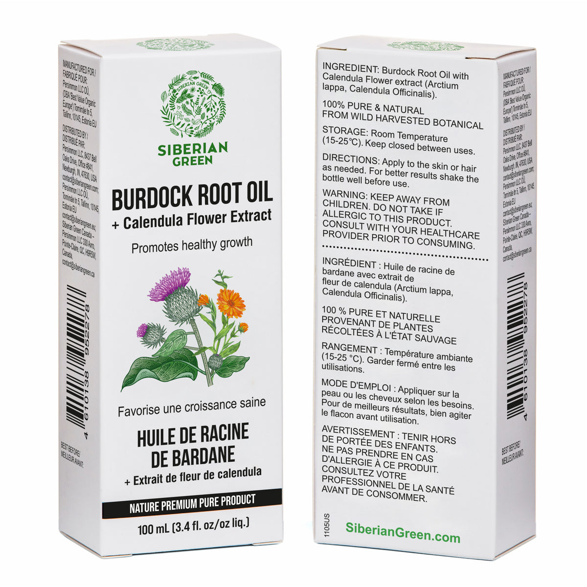 Burdock Oil With Calendula Flowers Extract For Healthier, Fuller Hair