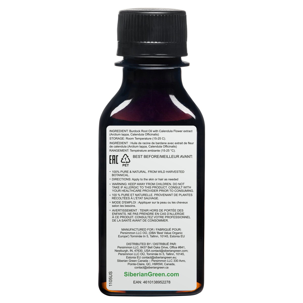 Burdock Oil With Calendula Flowers Extract For Healthier, Fuller Hair