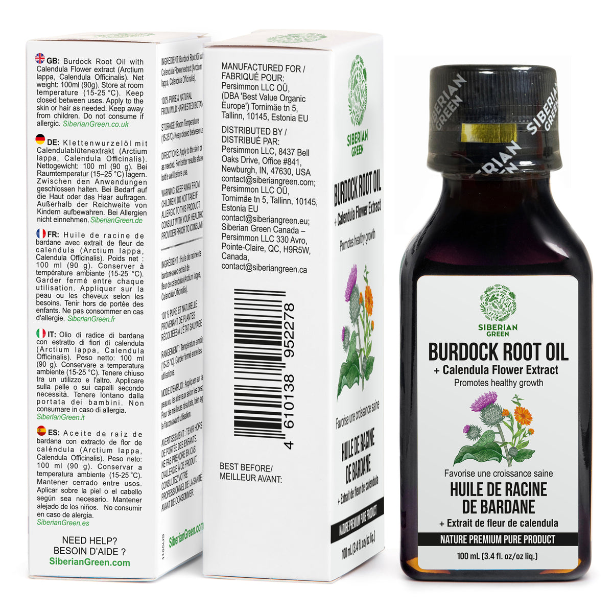 Burdock Oil With Calendula Flowers Extract For Healthier, Fuller Hair