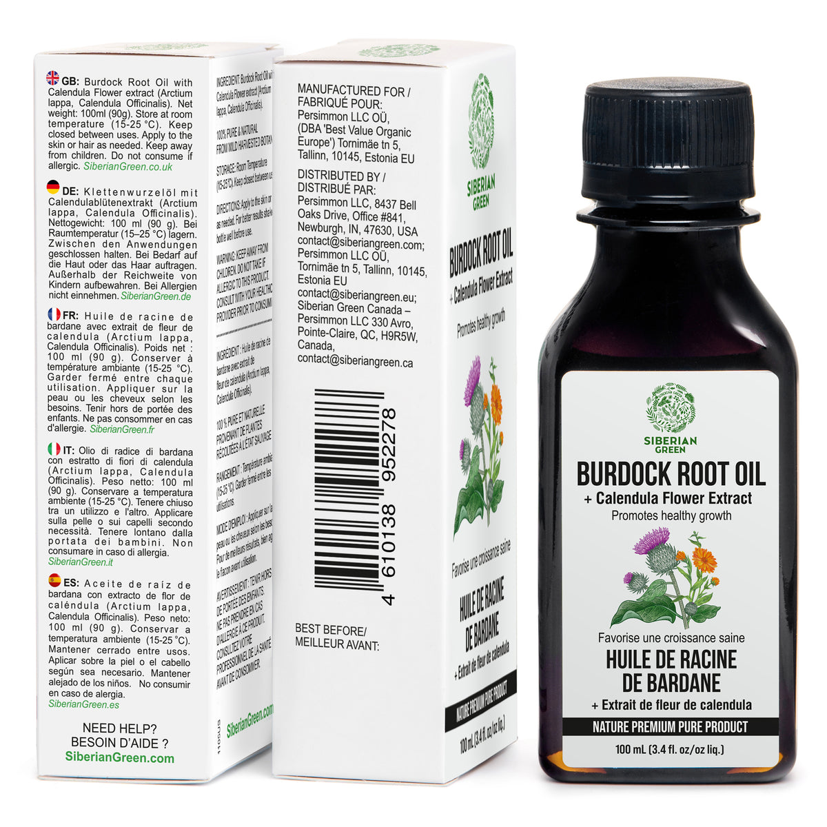 Burdock Oil With Calendula Flowers Extract For Healthier, Fuller Hair