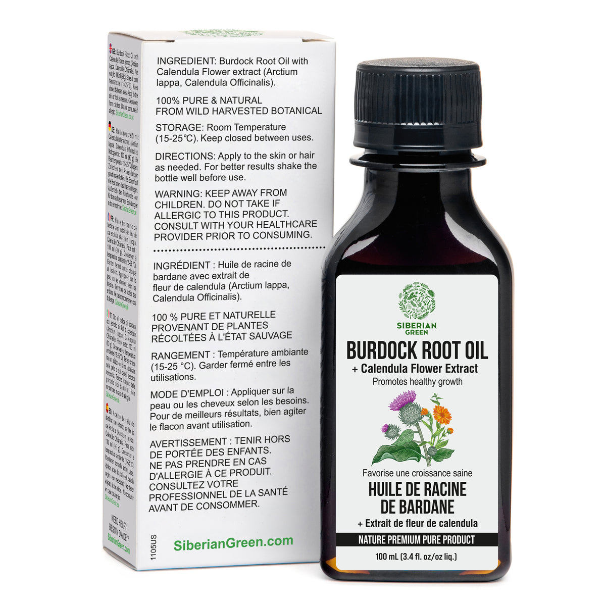 Burdock Oil With Calendula Flowers Extract For Healthier, Fuller Hair