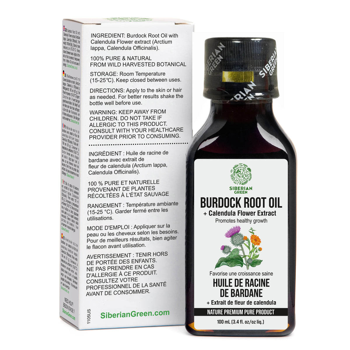 Burdock Oil With Calendula Flowers Extract For Healthier, Fuller Hair