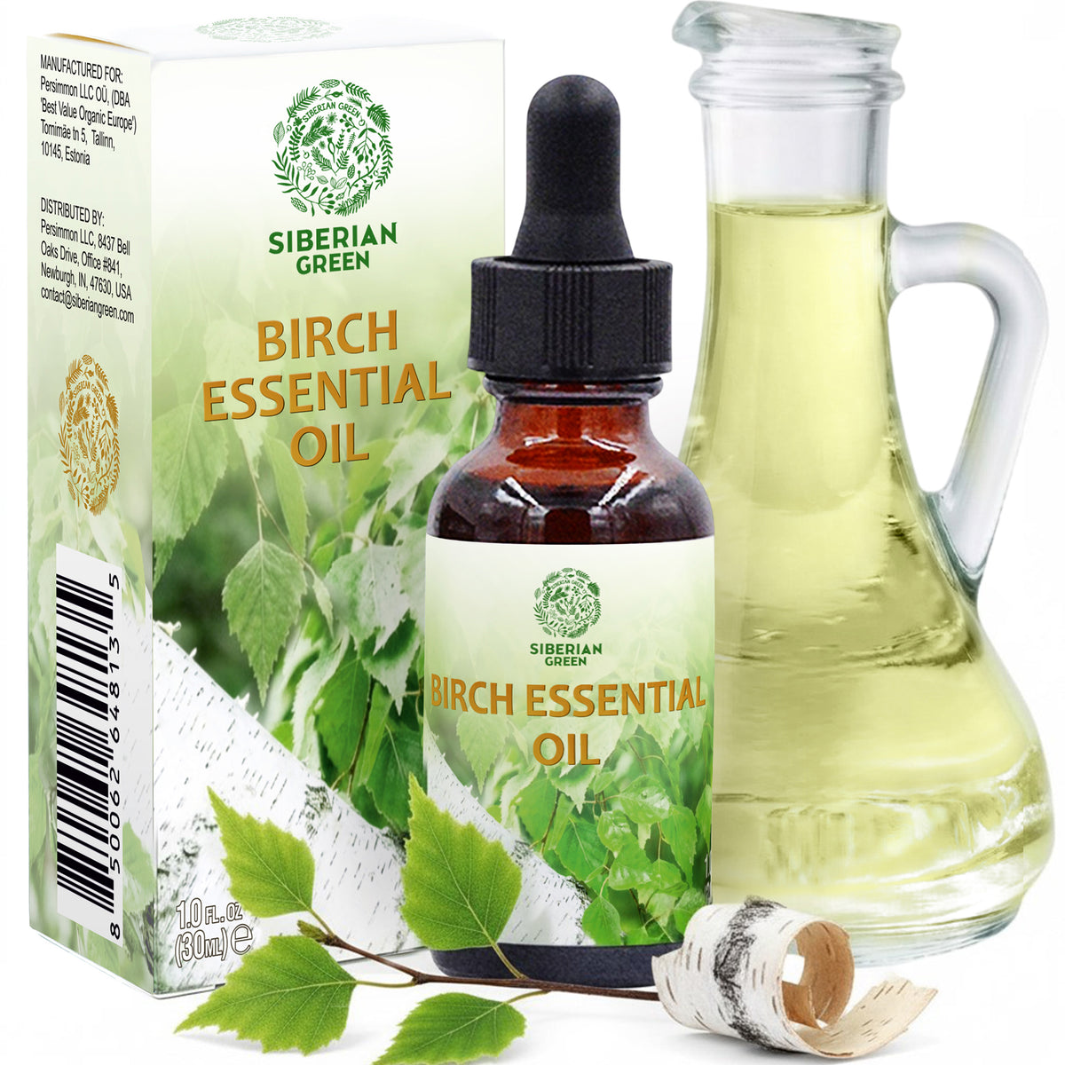 Siberian Green Birch Essential Oil 30 ml 1.0 fl oz Undiluted Aromatherapy Oil Therapeutic Grade