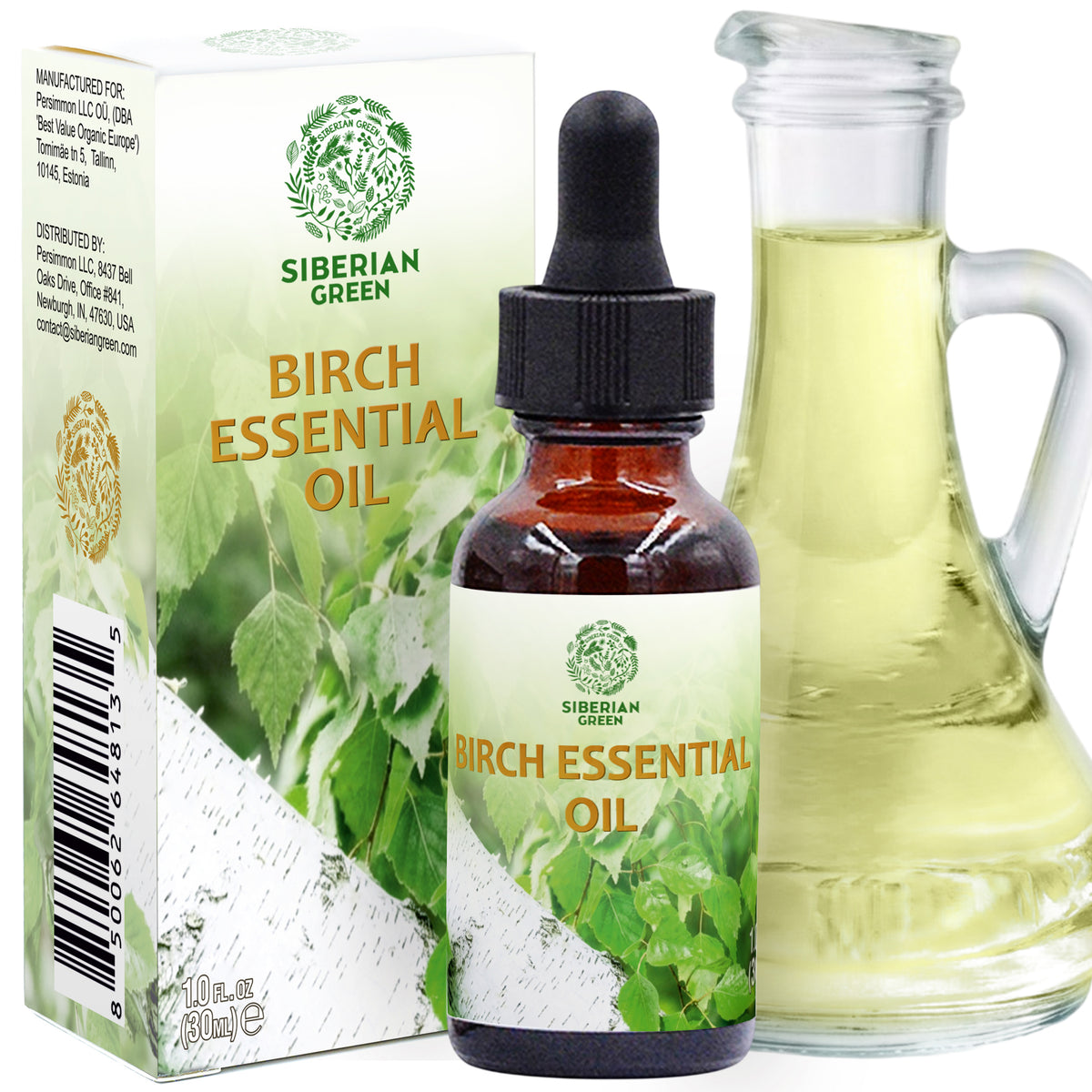 Siberian Green Birch Essential Oil 30 ml 1.0 fl oz Undiluted Aromatherapy Oil Therapeutic Grade