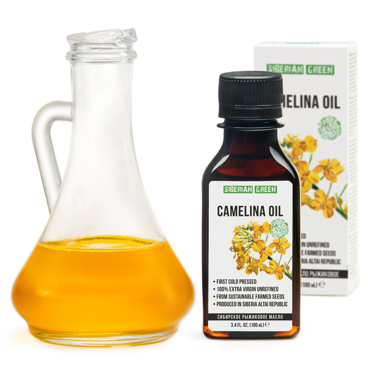 Siberian Camelina Oil | Extra Virgin Cold Pressed 100 ml | Premium Omega-3