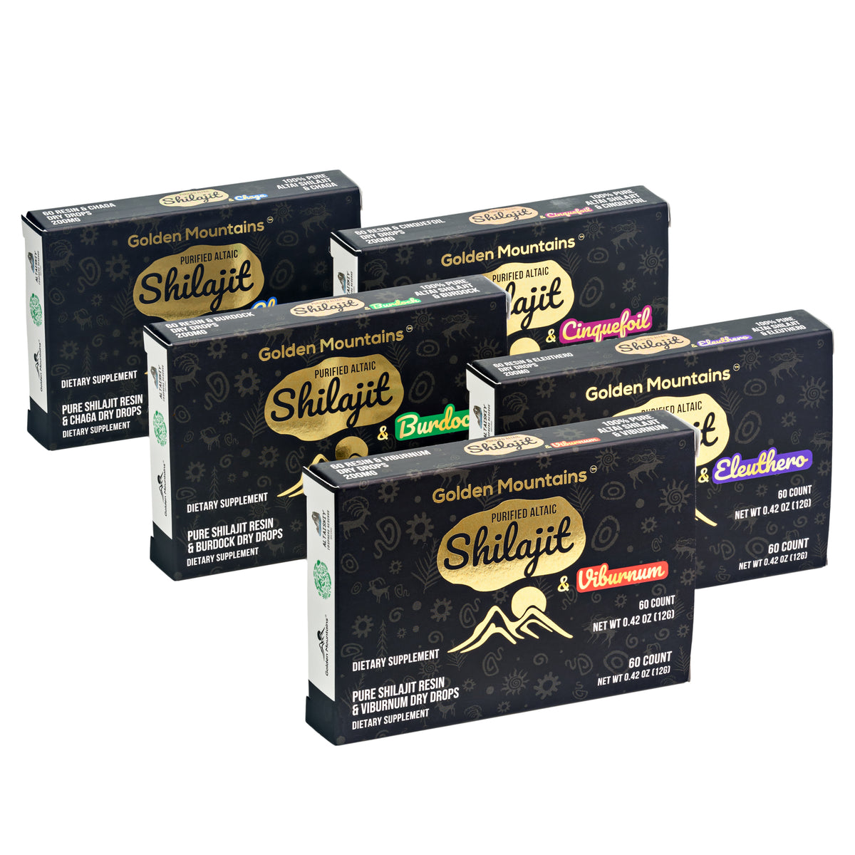 Siberian Green Shilajit Dry Drops w Viburnum Berries extract | Altai Golden Mountains | 60 x 200mg
