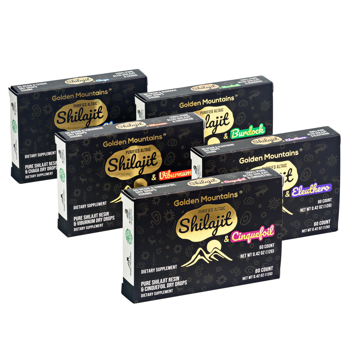 Siberian Green Shilajit Dry Drops w Cinquefoil extract | Altai Golden Mountains | 60 x 200mg